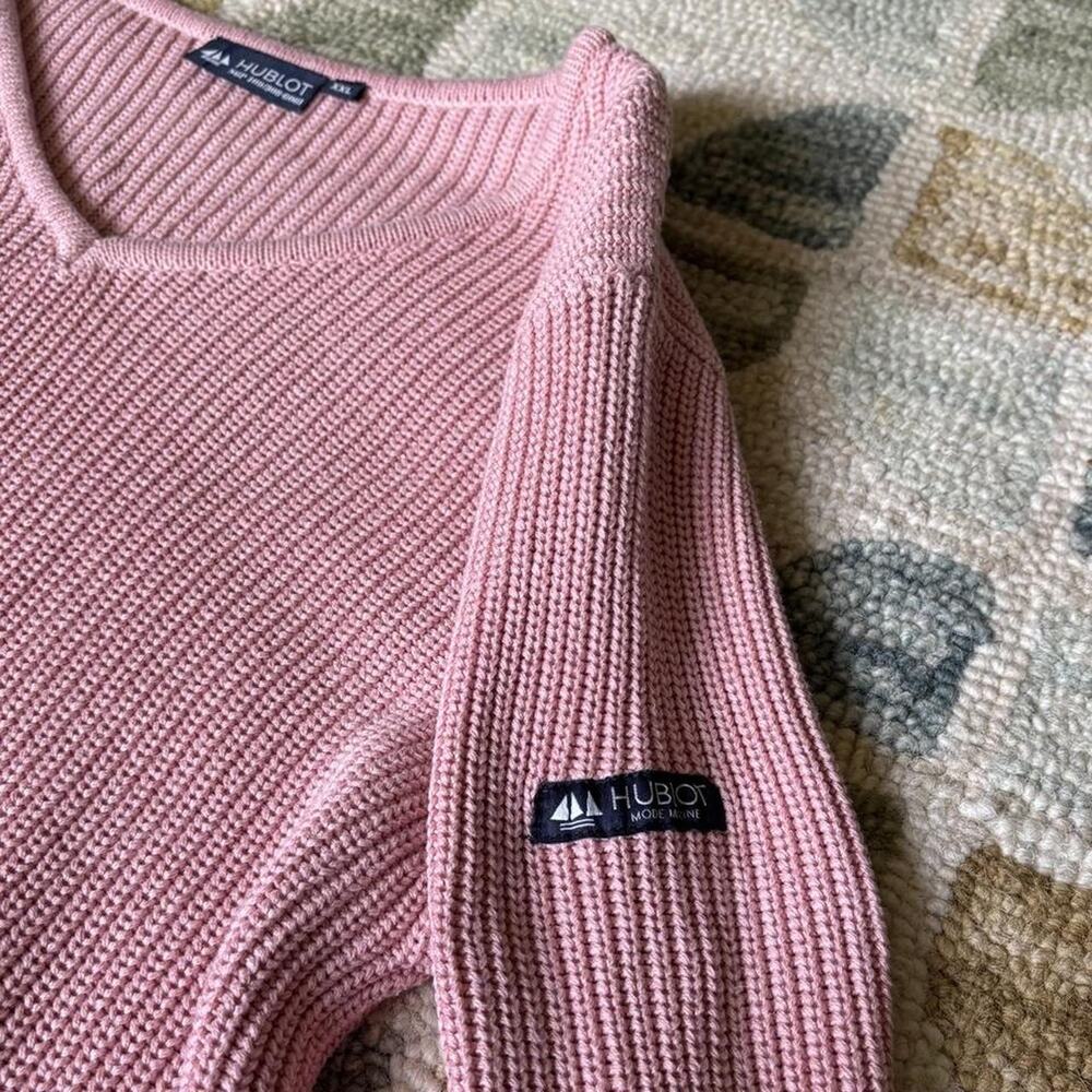 Dusty Rose Nautical Hublot Knit Sweater Preppy Sailing Size Xxl Comfy View 3